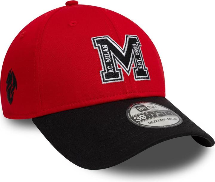 New Era 39Thirty Stretch Cap - AC Mailand schwarz - M/L (M/L)
