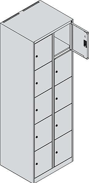 Actual product image C+P CP Classic Plus locker cabinet gentian blue, light grey 080000-205 S10003, 10 lockers 60.0 x (60 cm, 185 cm)