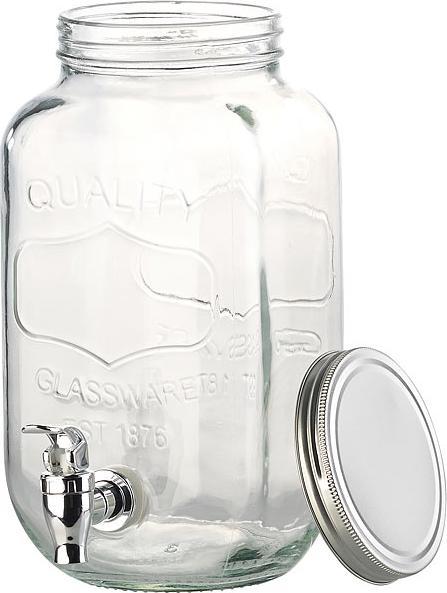 Image du produit Pearl Distributeur de boissons rétro en verre, look bocal, robinet, 3,5 litres