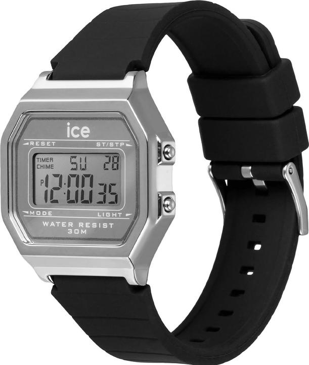 Produktbild ICE Watch ICE-Watch ICE digit retro - Metal silver mirror - Black - Small Armbanduhr (32 mm)