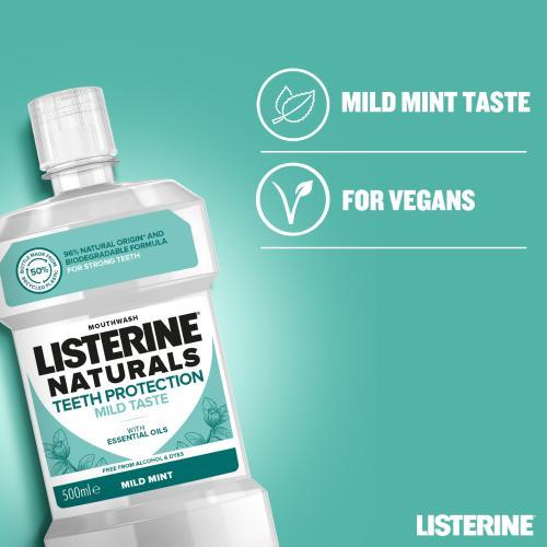Produktbild Listerine Naturals Teeth Protection Mild Taste Mouthwash (500 ml, Mundspülung)