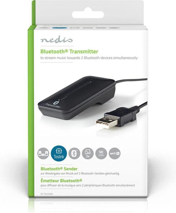 Immagine prodotto Nedis Trasmettitore Bluetooth® | Connessioni - Ingresso: 1x TosLink (Trasmettitore e ricevitore)