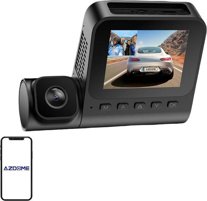Actual product image AZDome 1080p front camera and 1080p indoor camera V600-2CH, G-sensor (Accelerometer, Full HD)