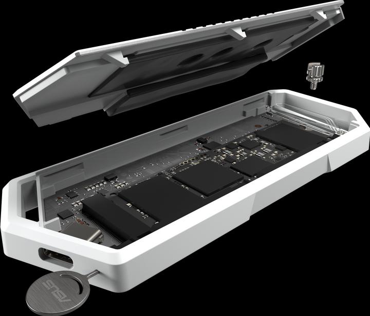 Actual product image ASUS Go USB ROG Strix Arion White M2 SSD enclosure with Aura (M.2)