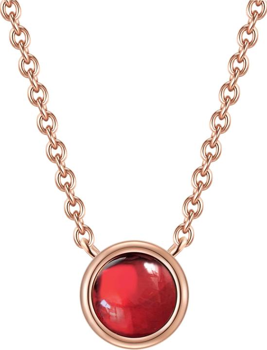 Glanzstücke München Damen Sterling Silber Granat roségold 40,0 cm Basiskette + 5,0 cm Verlängerung - 11092 (925er Silber, 40 - 45 cm)
