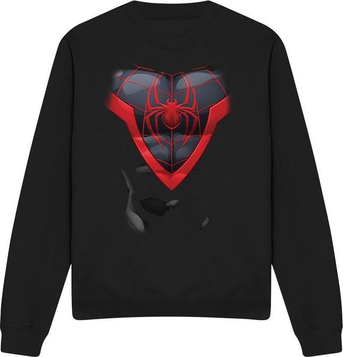 Actual product image Spiderman Unisex Adult Miles Morales Costume Sweatshirt (M)