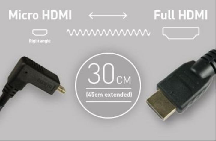 Actual product image Atomos micro HDMI (Typ D) — HDMI (Typ A) (0.45 m, HDMI)