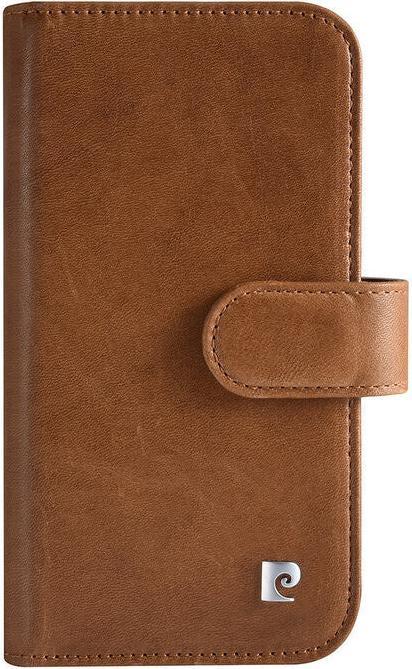 Actual product image Pierre Cardin Case iPhone 13 Mini - Genuine leather book case brown & 6 card slots (Apple iPhone 13 mini)