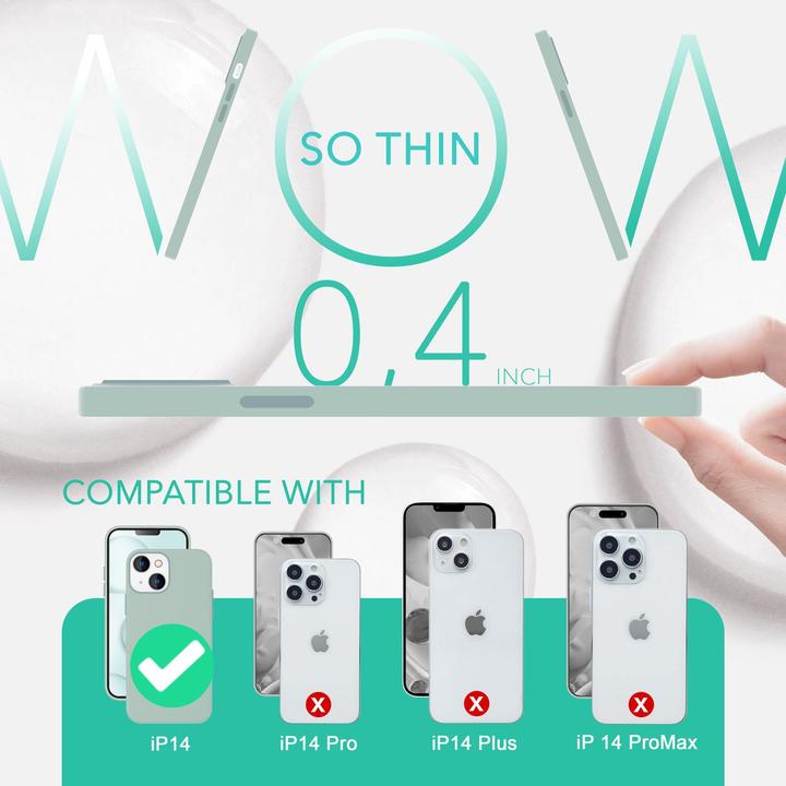 Produktbild Nalia Liquid Silikon Hülle mit MagSafe Funktion & 2x Display Schutzglas (Apple iPhone 14)