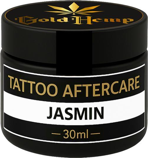 Immagine prodotto GoldHemp Tattoo Aftercare Gelsomino 30ml (Cannabidiolo, Salicilati di benzile, Linalolo, La Vitis Vinifera vede l'olio, Tocoferolo, Aroma, Cera Alba, Olio di semi di Cannabis Sativa, Olio di Cocos nucifera, Amyl cinnamal, Pantenolo, Pantolattone)