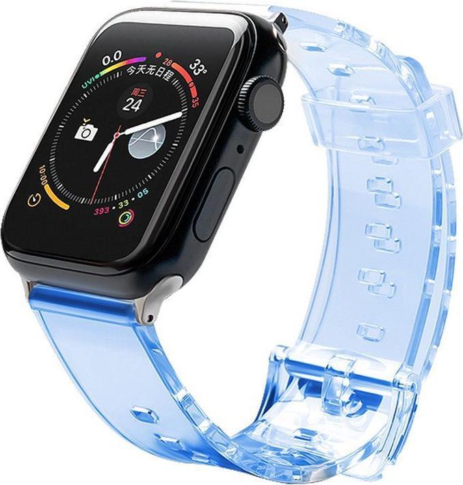 Actual product image Hurtel Strap Light Silicone Wristband Strap Bracelet Watch Bracelet Watch 6/5/4/3/2 (44mm / 42mm) Blue (TPU)