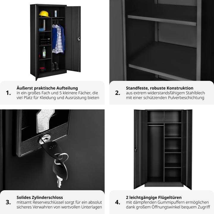 Produktbild tectake Aktenschrank (180 x 80 x 40 cm)