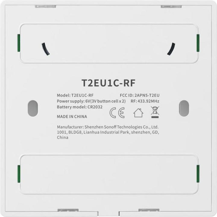 Actual product image Sonoff RF light switch T2EU2C-RF