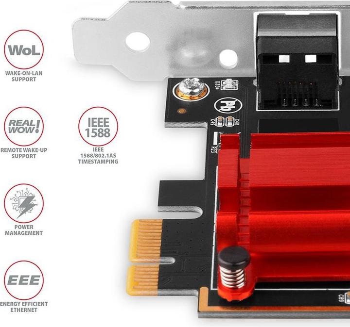 Actual product image Axagon PCEE-G25 network card Internal Ethernet (Mini PCI Express)