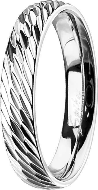Produktbild Star Piercing Ring silber mit Diagonalen schnitte (Chirurgenstahl 316L, ohne Messing)