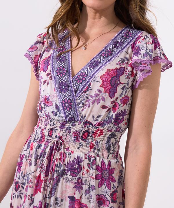 Produktbild Joe Browns Border Print Floral Shirred Waist V-Neck Tassel Dress (12)