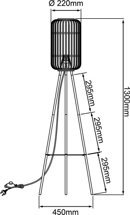 Image du produit Brilliant Woodrow E27 STA1 Lampe sur pied, tripode (E27)