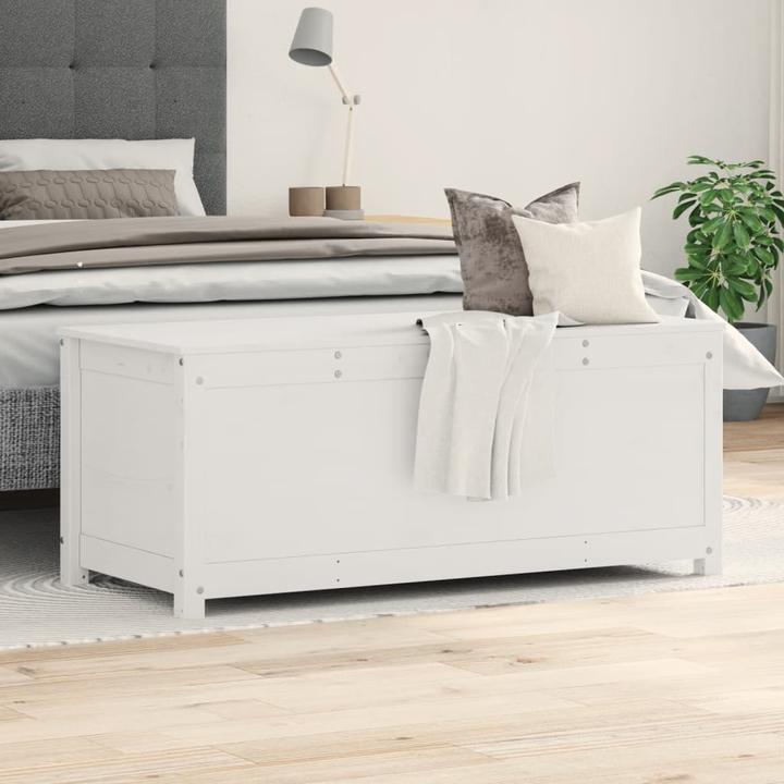 Actual product image VidaXL Truhe Weiss 110x50x45,5 cm Massivholz Kiefer,Farbe
