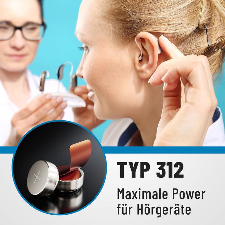 Produktbild Absina PR41 Hörgerätebatterie ZA 312 Zink-Luft 1.4 V 6 St. (6 Stk.)