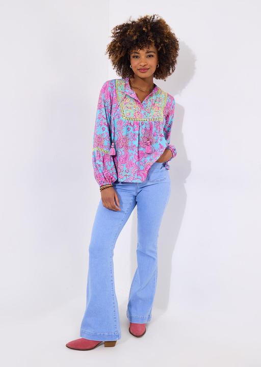 Actual product image Joe Browns Embroidered Floral Tassel Top (40)