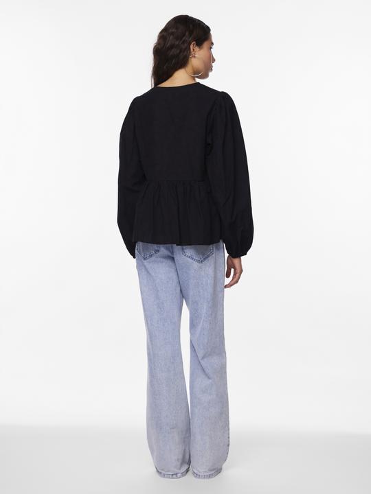 Actual product image Pieces Pcjolly Ls O-Neck Tie Top Wvn Noos Bc (XXL)