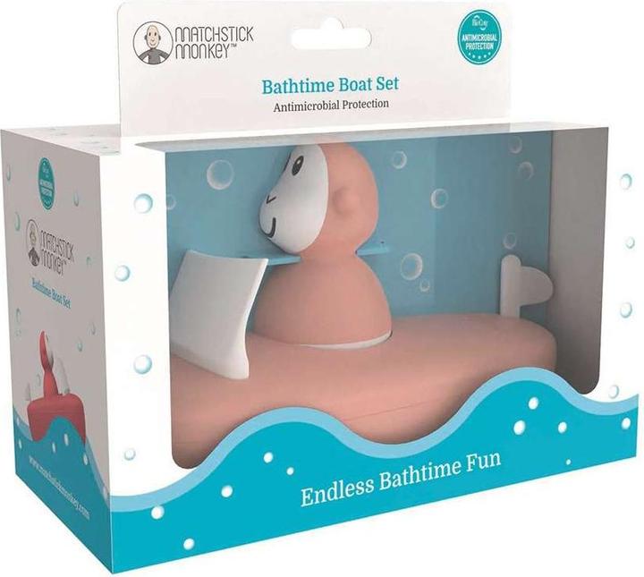 Matchstick Monkey Bathtime Boat Set dusty pink