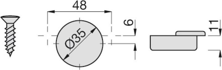 Actual product image Salice Pot hinges Push with negative spring, corner, middle and inlying