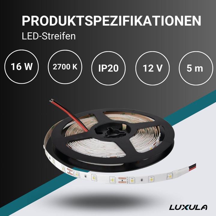 Image du produit Luxula Bandes de LED (Blanc chaud, 500 cm, Intérieur)