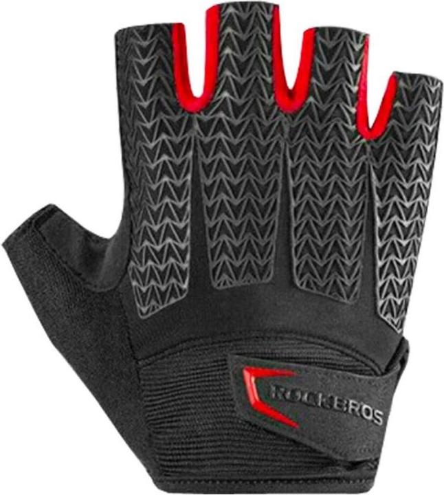Image du produit Rockbros S169BR M gants de cyclisme avec inserts en gel - noir et rouge (M)