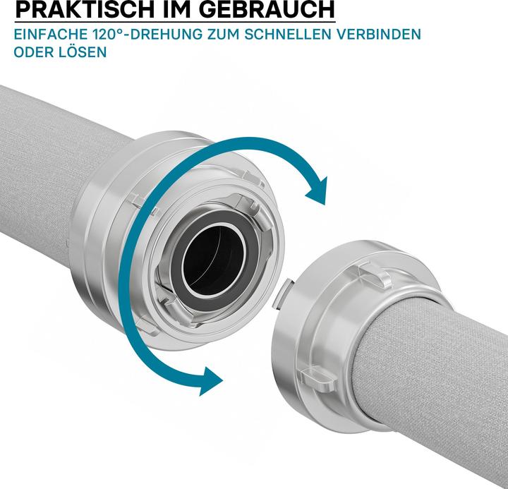 Image du produit Wiltec Raccord Storz Raccord pompier réducteur de C à D Alu pour tuyau d'incendie, de chantier (Attelage, 52 mm)