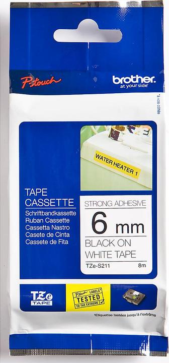 Actual product image Brother Tze-S211 (0.60 cm, White, Black)