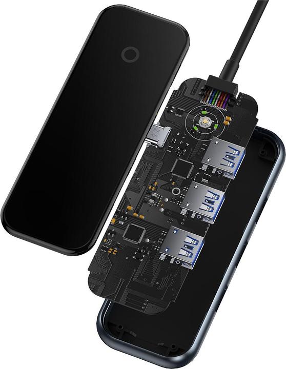 Image du produit Baseus AcmeJoy 4-Port Type-C HUB AdapterType-C to USB3.0*3+Type-C PD&Data *1Dark Gray (USB-C, 4 Ports)