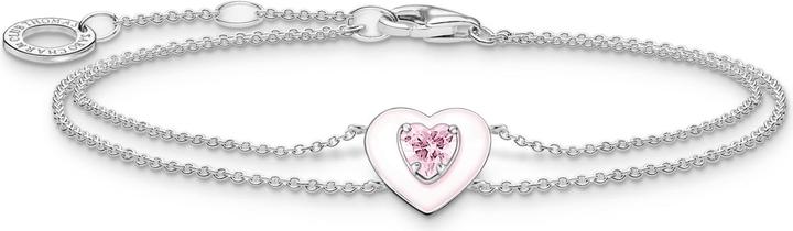 Produktbild Thomas Sabo Armband Herz mit pinkem Stein silber (19 cm, 925er Silber, Emaille)