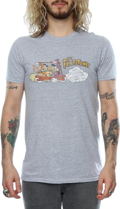 Image du produit The Flintstones - T-shirt FAMILY CAR DISTRESSED - Homme (L)