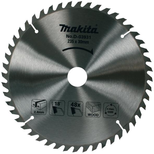 Actual product image Makita D-03931 TCT saw 235X2.4X30mm 18° T48 Standard wood