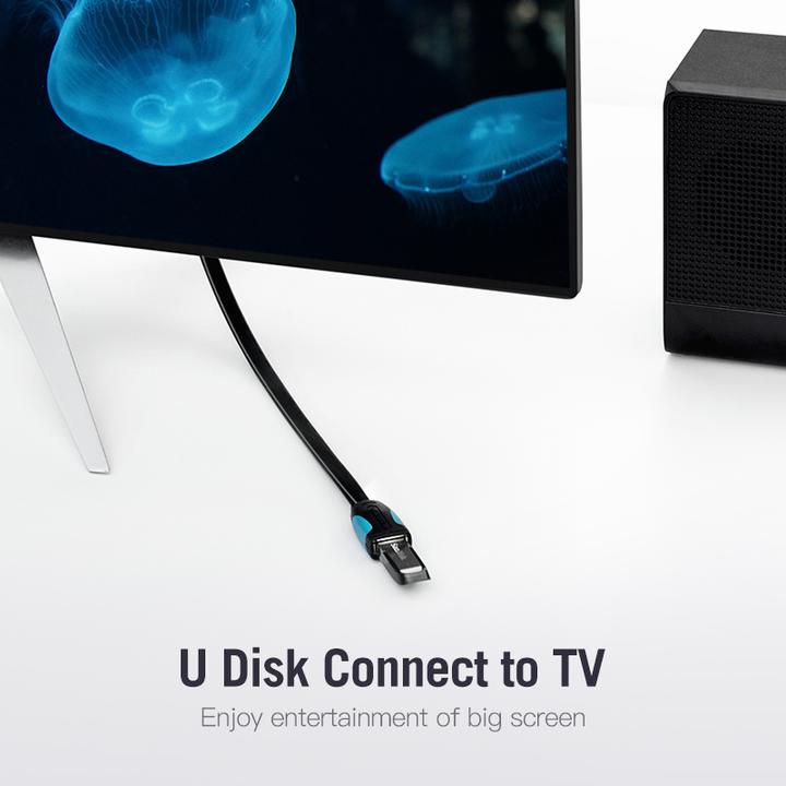 Actual product image Vention Flat rate USB 3.0 extender VAS-A13-B200 2m Black (2 m, USB 2.0)