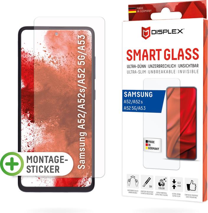 Immagine prodotto Displex Smart Glass, Displayschutzfolie (1 Pezzo/i, Samsung Galaxy A52, Samsung Galaxy A52s 5G, Samsung Galaxy A52 5G)