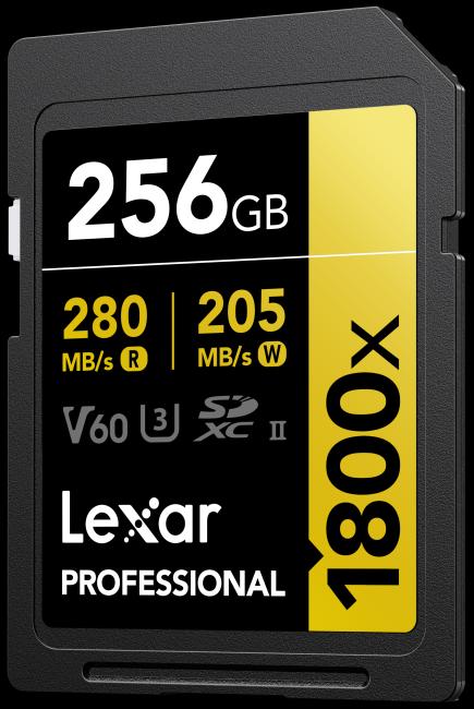 Actual product image Lexar Professional Gold Series (256 GB, SDXC, U3, UHS-II)