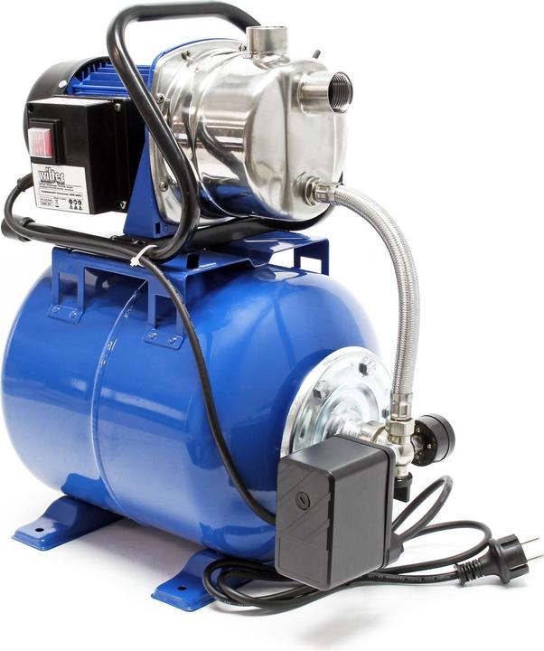 Immagine prodotto Wiltec Pompa da giardino per acquedotti 3400l/h 1200W 19l con serbatoio a membrana e pressostato (Pompa acqua sanitaria)