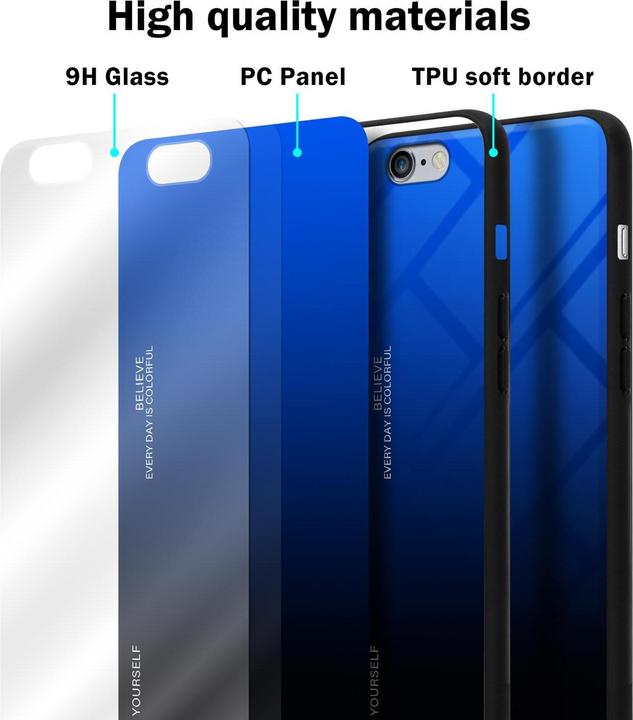 Actual product image Cadorabo TPU 2 colors glass cover (Apple iPhone 6 Plus)