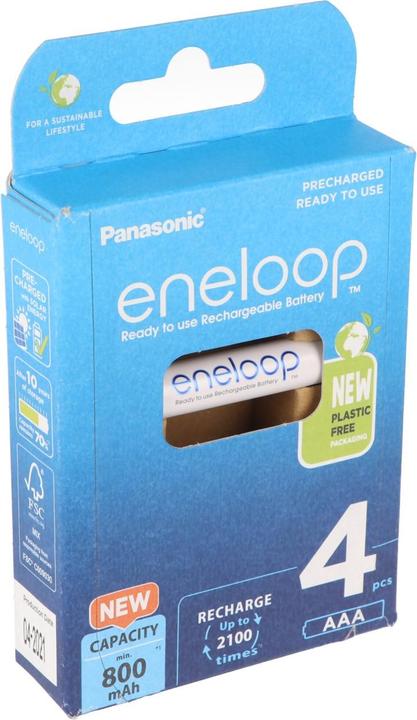 Panasonic Batteria HR-4UTGB Blister con 4 eneloop AAA (4 pz., AAA, 800 mAh)