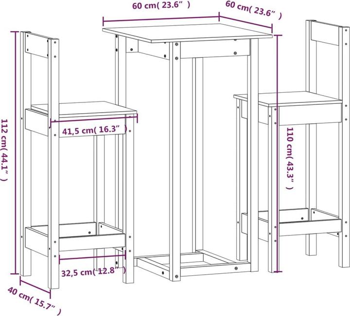 Produktbild VidaXL Nicolas (60 x 60 x 110 cm)