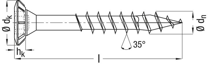 Produktbild Spax FEX H Beschlagschraube 4.0x 40 PZ 2 Stahl silber für Holzbefestigungen (1000 Schrauben pro Stück)