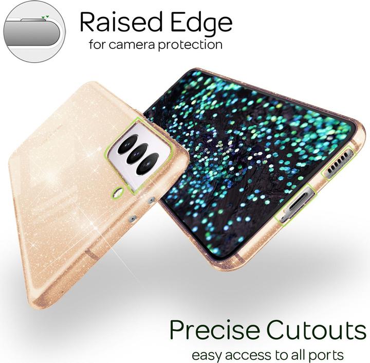 Immagine prodotto Nalia Custodia per cellulare in silicone glitter chiaro (Samsung Galaxy S22+)