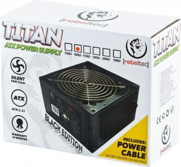 Actual product image Rebeltec TITAN 400 ATX power supply ver. 2.31 (400 W)