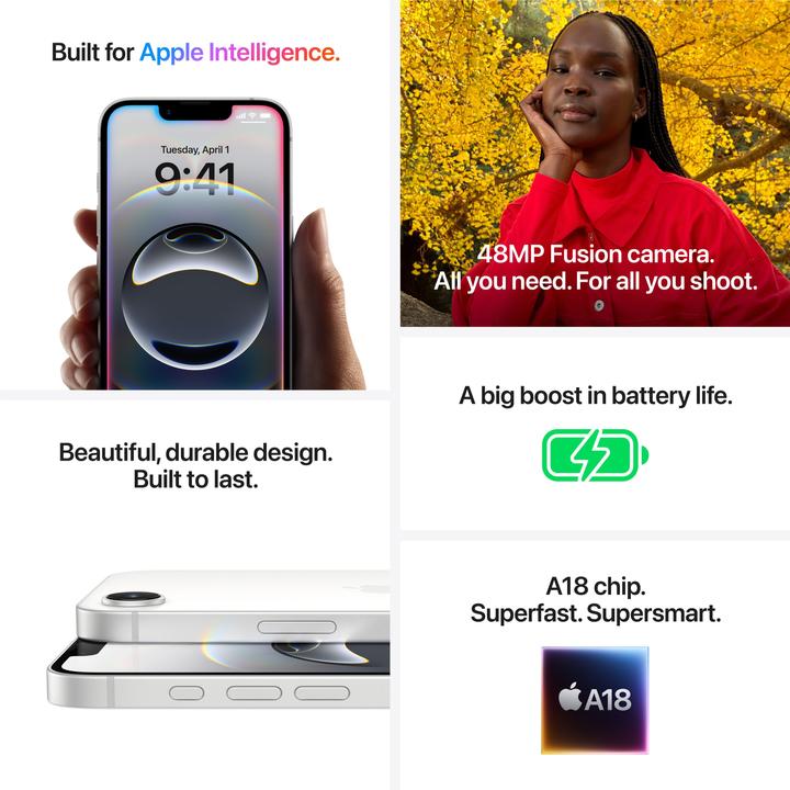 Produktbild Apple iPhone 16e (512 GB, White, 6.10", Dual SIM, 48 Mpx, 5G)