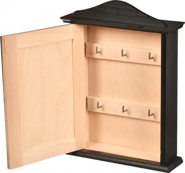 Produktbild Holzecke Schlüsselkasten aus Holz Schwarz mit Gravur