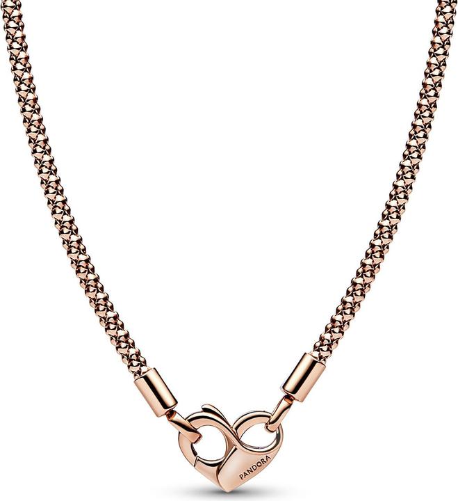 Actual product image Pandora Moments Link Necklace with Rivets (Metal, rose gold-plated, 45 cm)