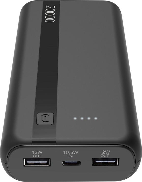 Actual product image Cellularline Power Bank 20000 - Black (20000 mAh, 12 W)