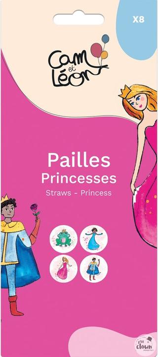Produktbild P'tit Clown Trinkhalme Prinzessin Princess for a day (8 x)